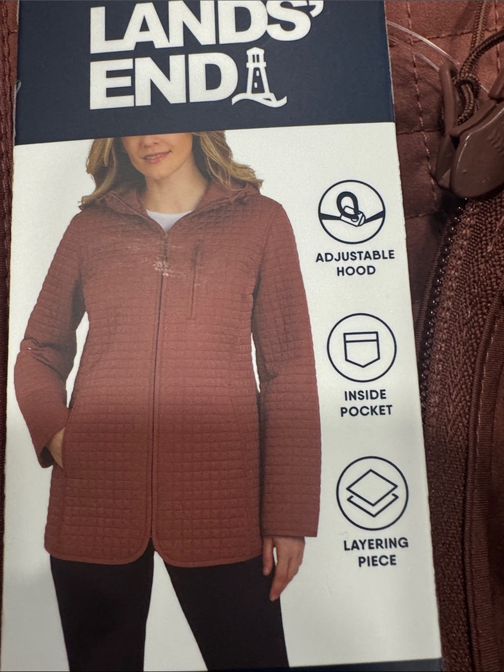 Lands' End Women's Quilted Hooded Puffer Jacket - Rust